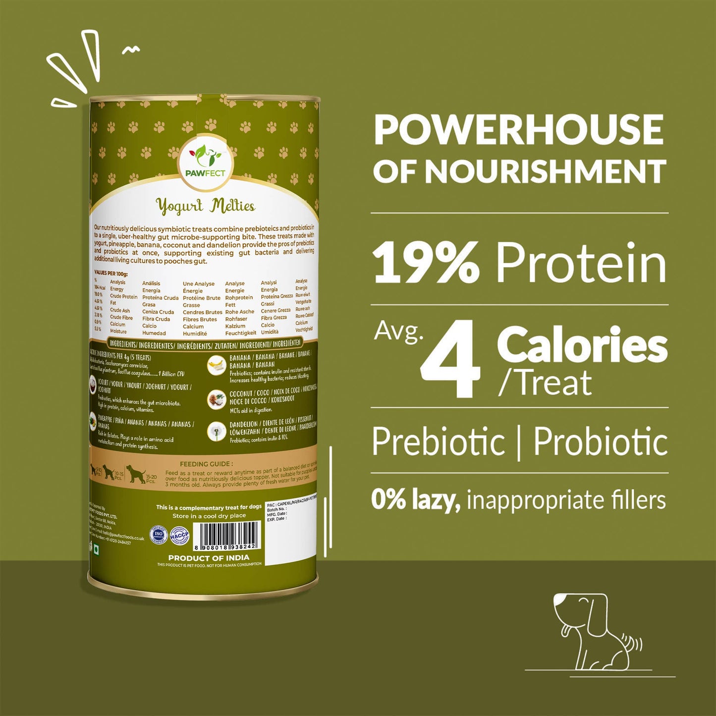 Pawfect Pre and Probiotic Dog Treats: Pineapple & Yogurt