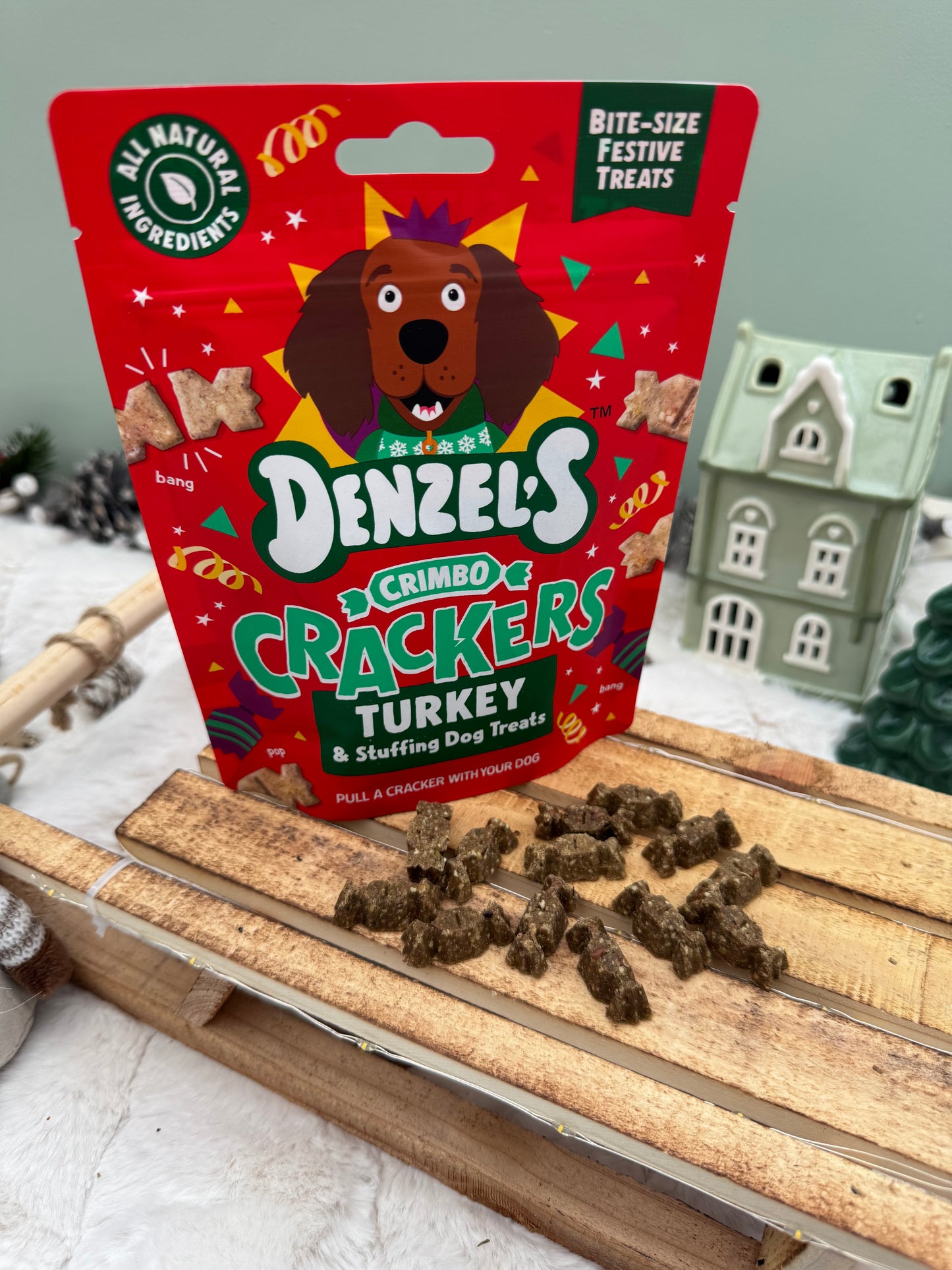 Denzel’s Crimbo Crackers - Turkey & Stuffing Dog Treats
