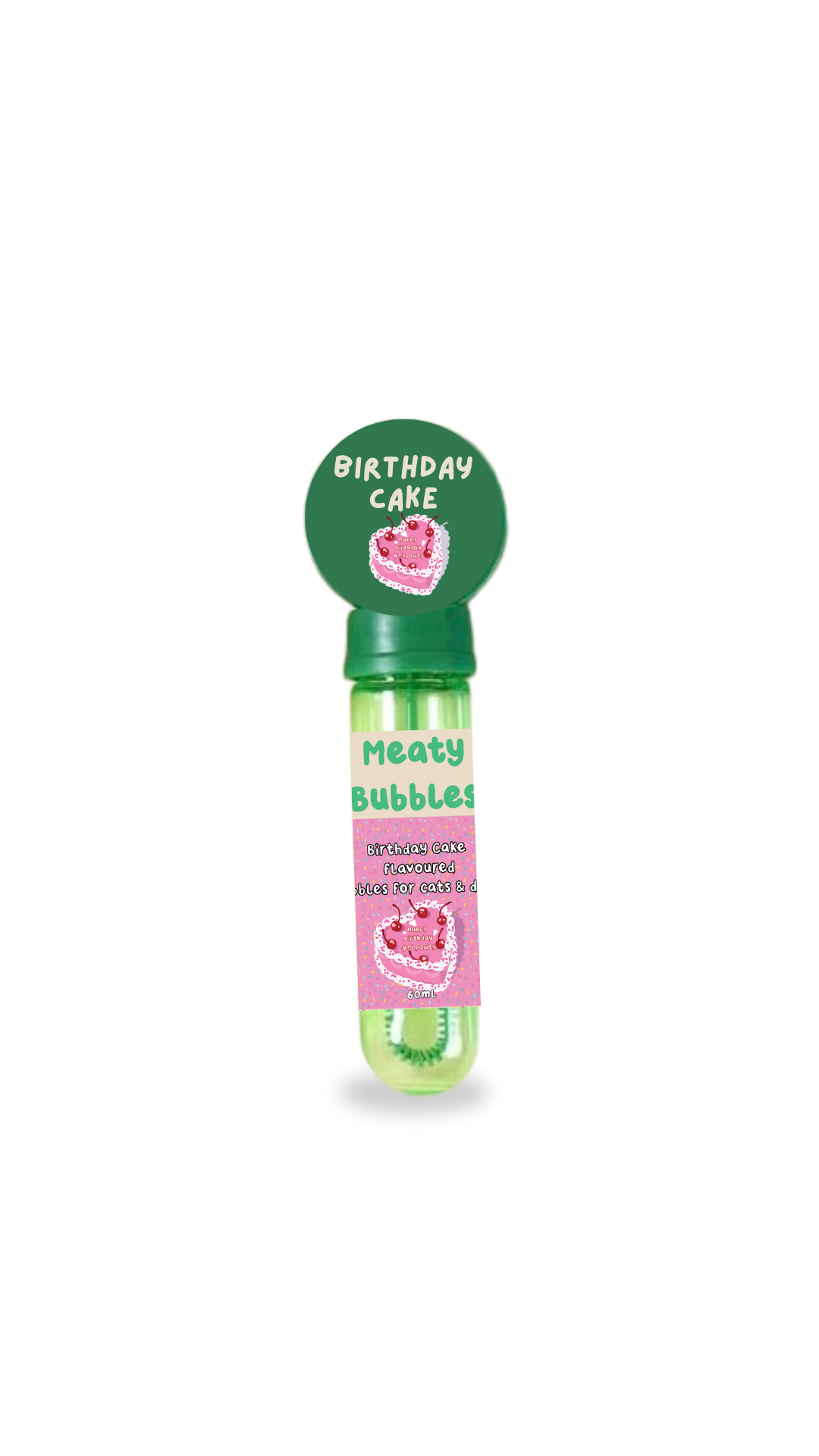Meaty Bubbles Birthday Cake pet bubbles