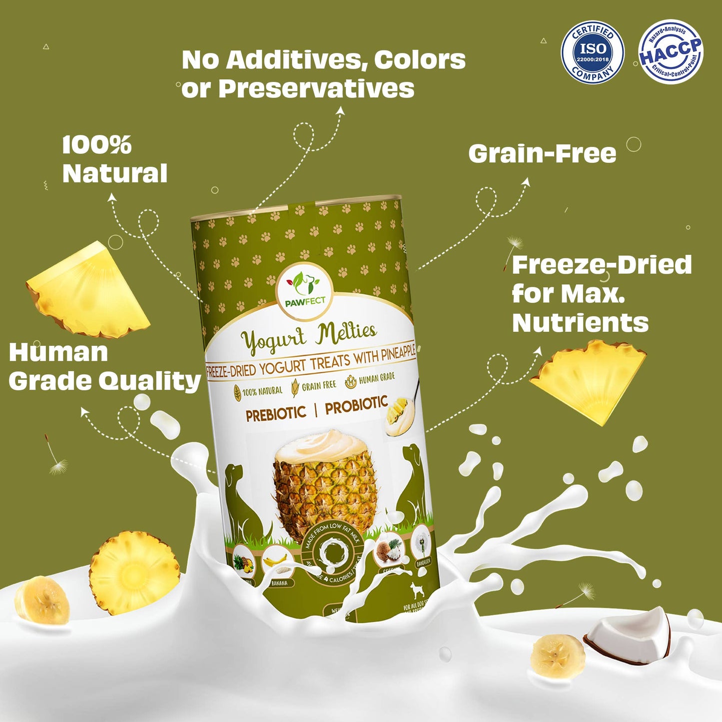 Pawfect Pre and Probiotic Dog Treats: Pineapple & Yogurt