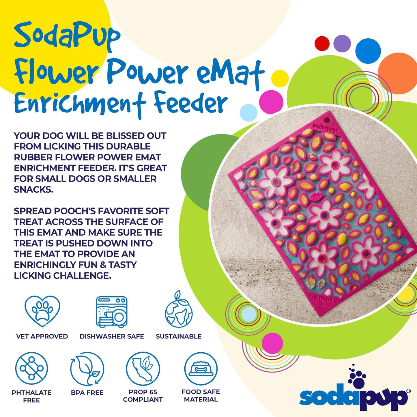 Daisy Doodle Enrichment Lick Mat - small pink