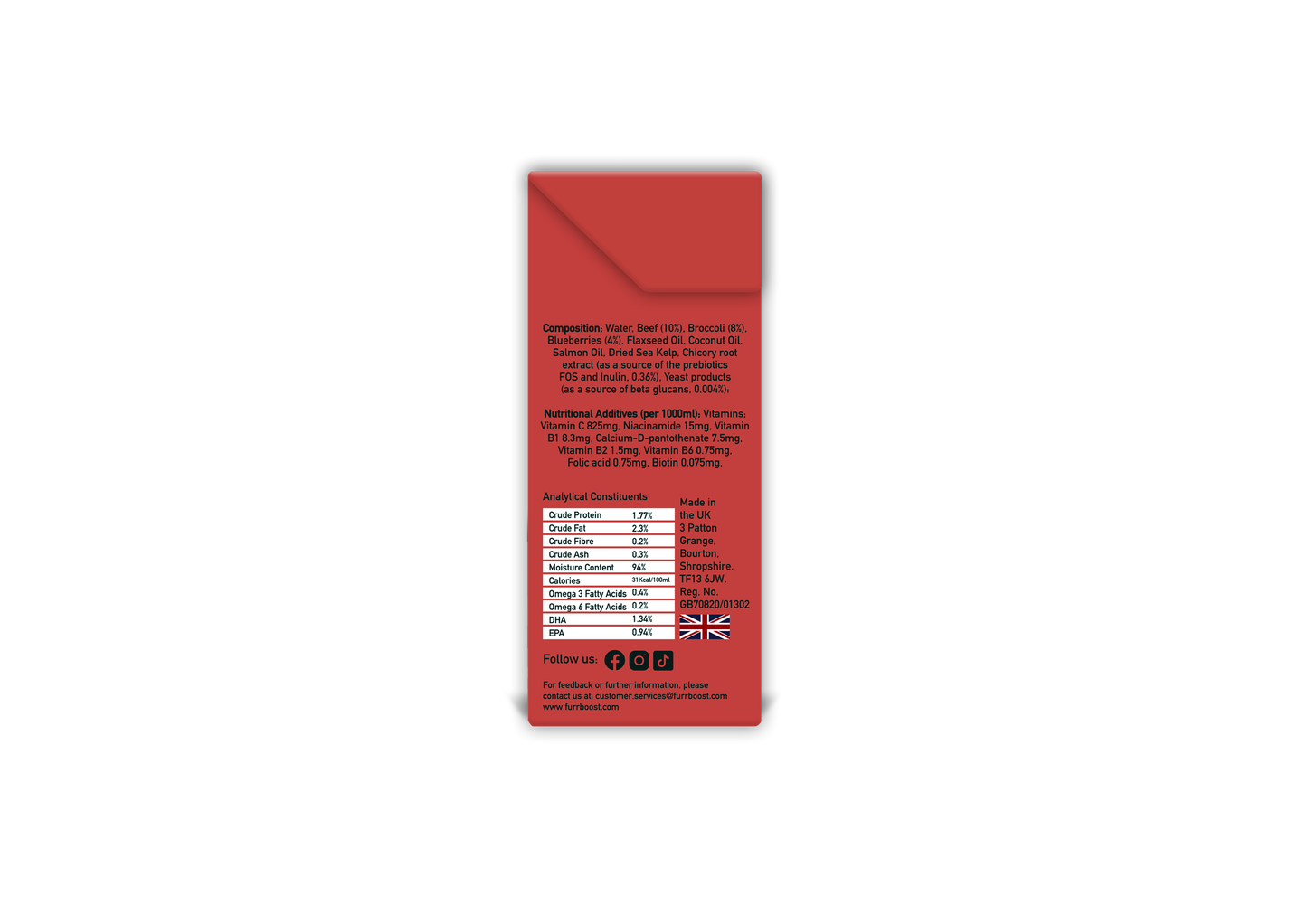 Furr Boost - Beef, Broccoli and Blueberry Dog Food, 400ml