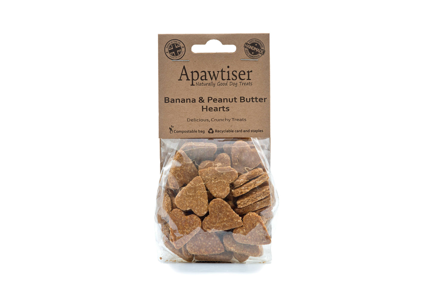 Apawtiser Banana & Peanut Butter Hearts 100g