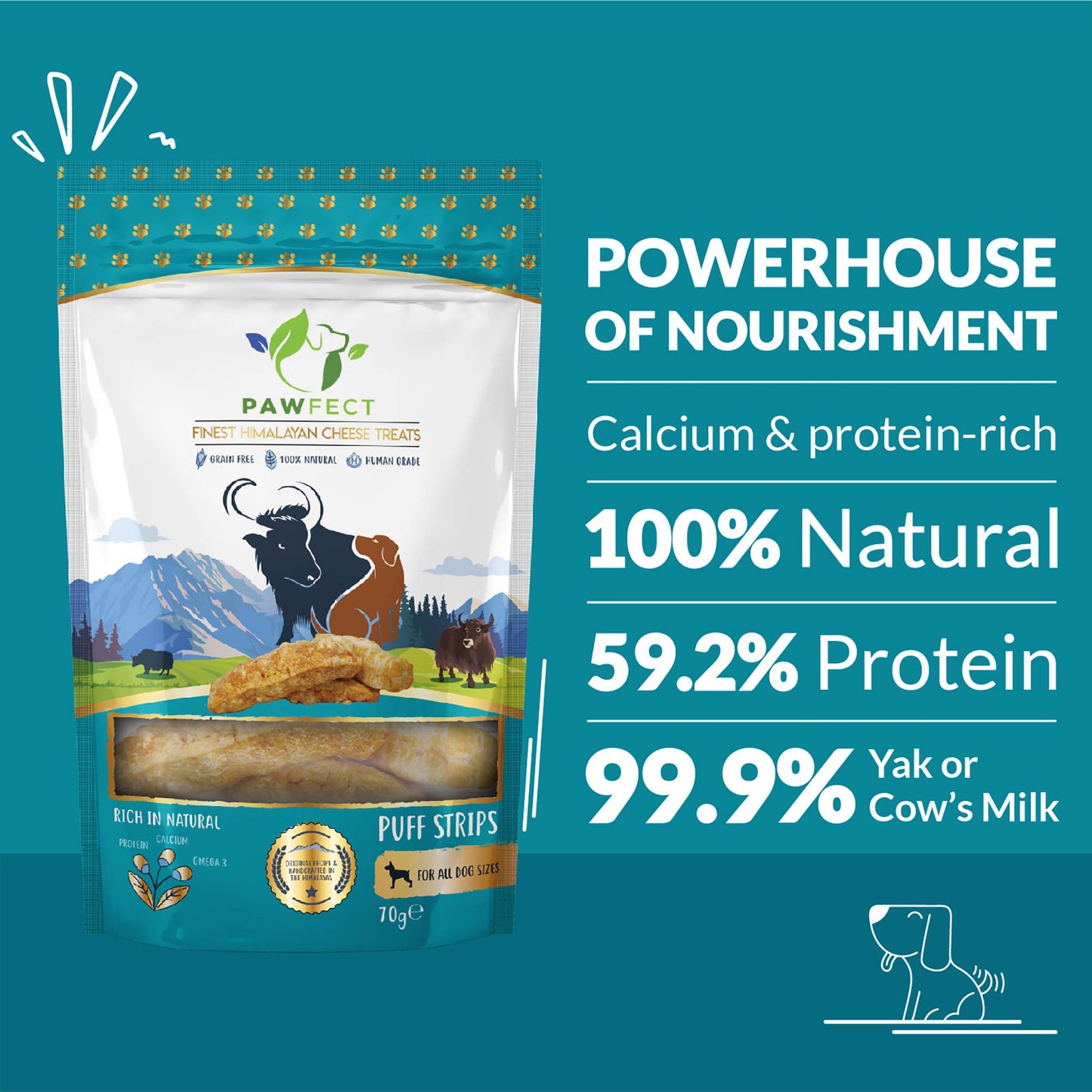 Himalayan Cheese Puff Strips for Dogs