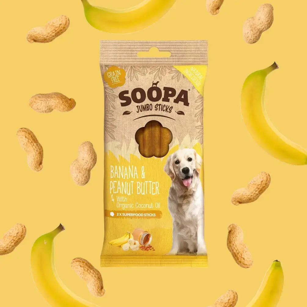 Banana & Peanut Butter Jumbo Dog Dental Sticks