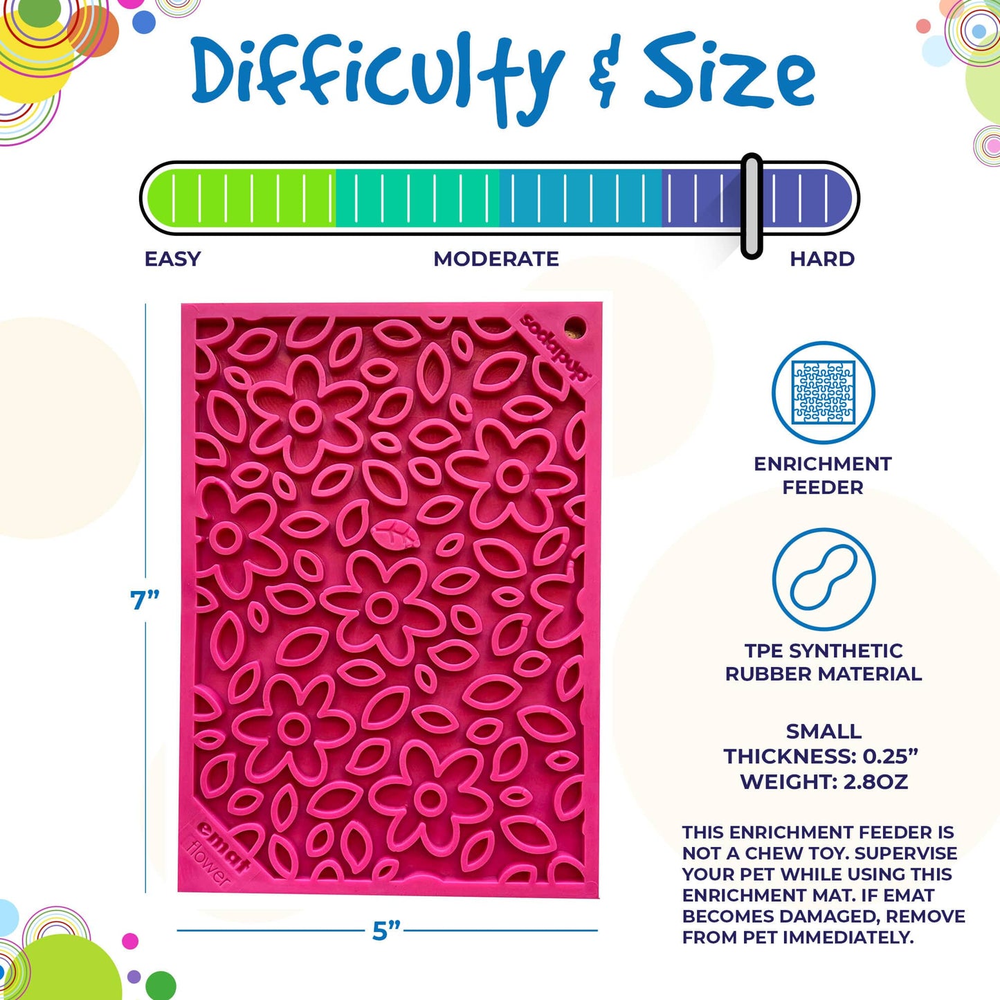 Daisy Doodle Enrichment Lick Mat - small pink