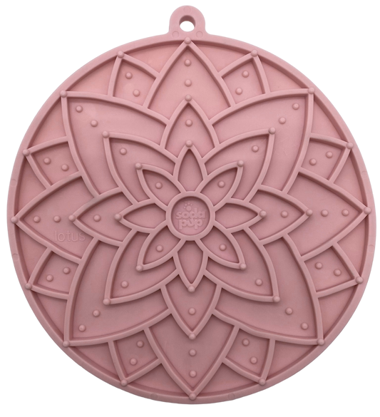 Lotus Enrichment Lick Mat With Suction Cups: Light Pink