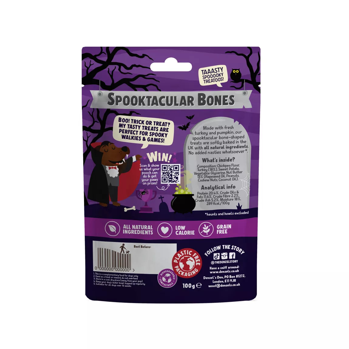 Denzel's Spooky Bones - Turkey & Pumpkin
