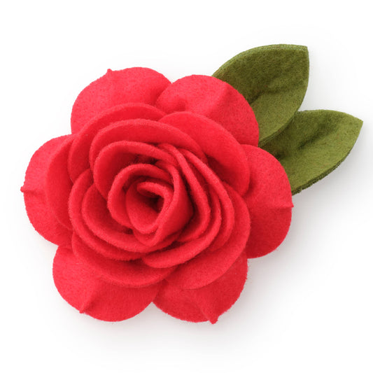 Red Rose Dog Collar Flower