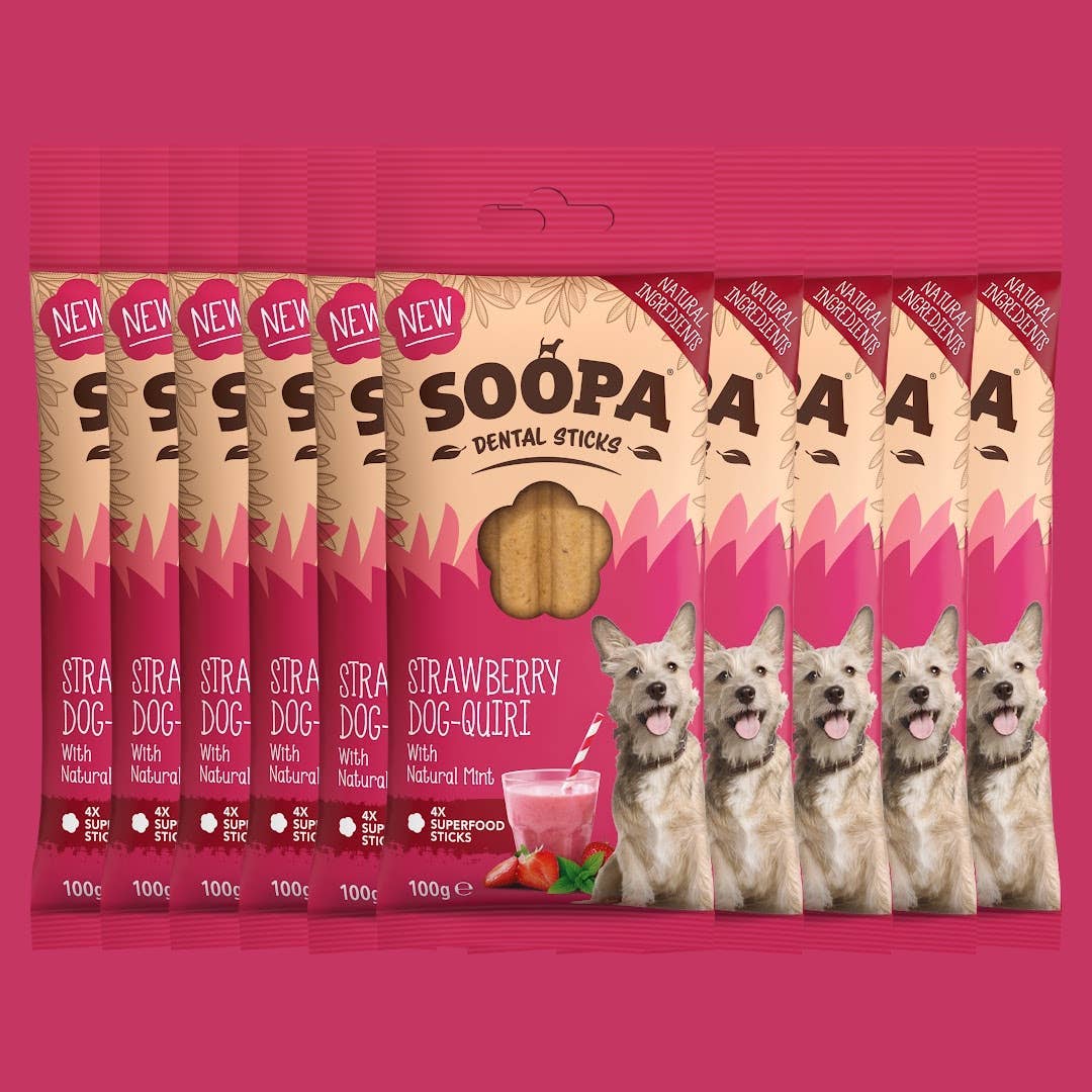Soopa Strawberry Dog-Quiri Dental Sticks
