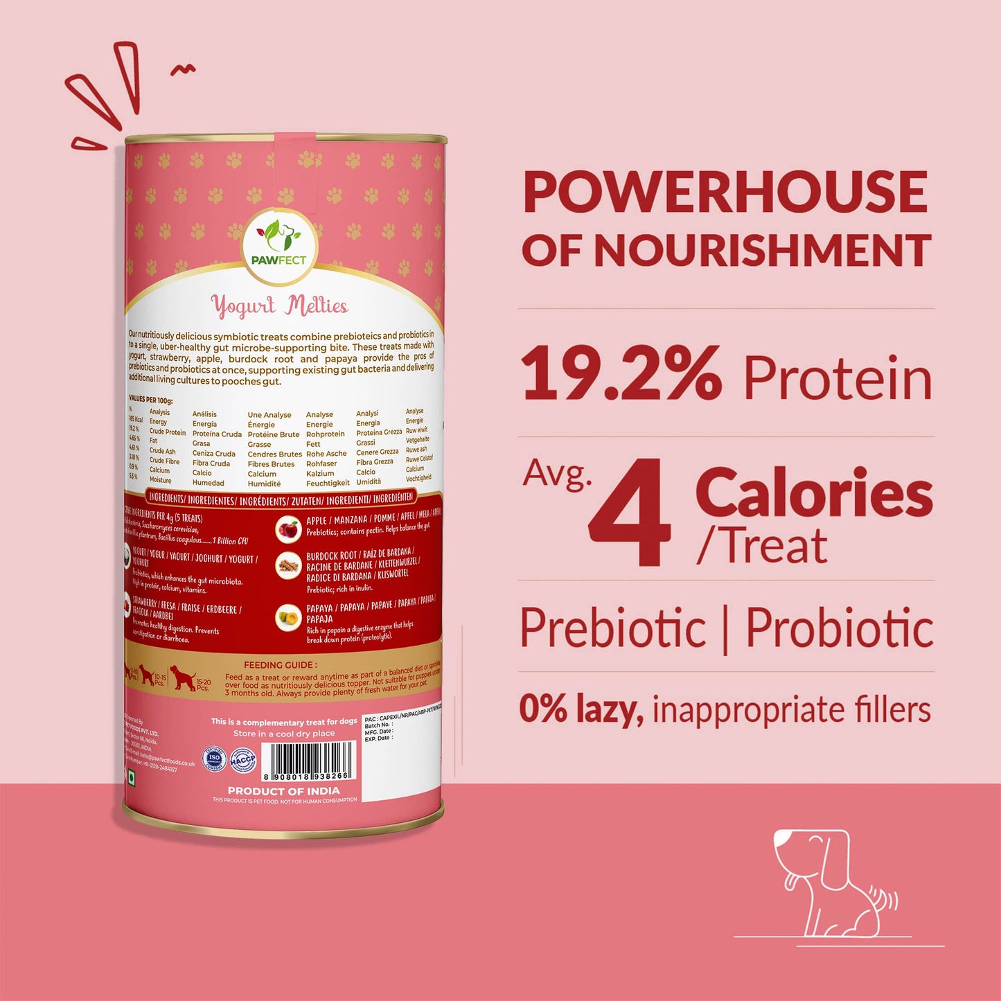 Pawfect Pre and Probiotic Dog Treats: Strawberry & Yogurt