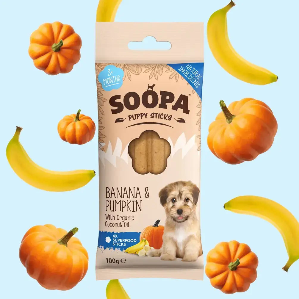 Soopa Banana & Pumpkin Puppy Dog Dental Sticks