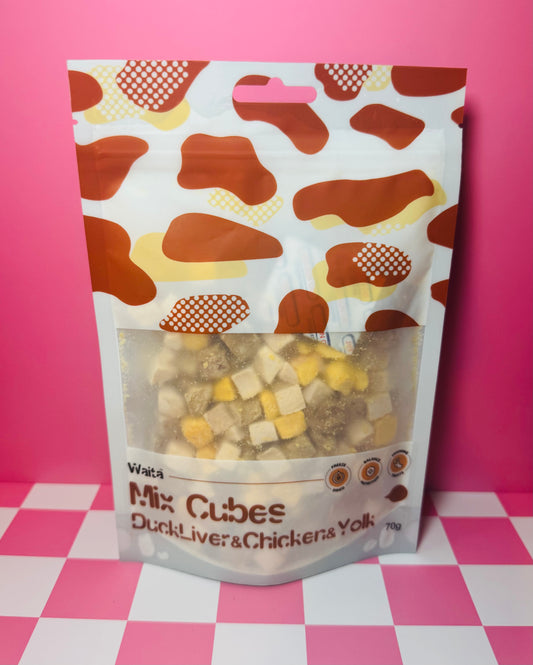 Freeze Dried Mix cubes Duck Liver & Chicken & Yolk