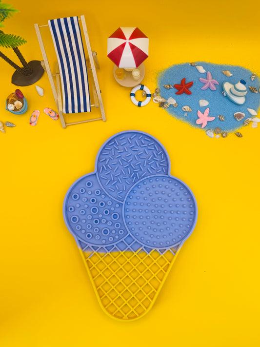 Ice Cream Cone Lick Mat - Blue