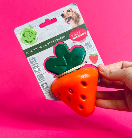 MaksPatch Rubber Strawberry Treat Toy