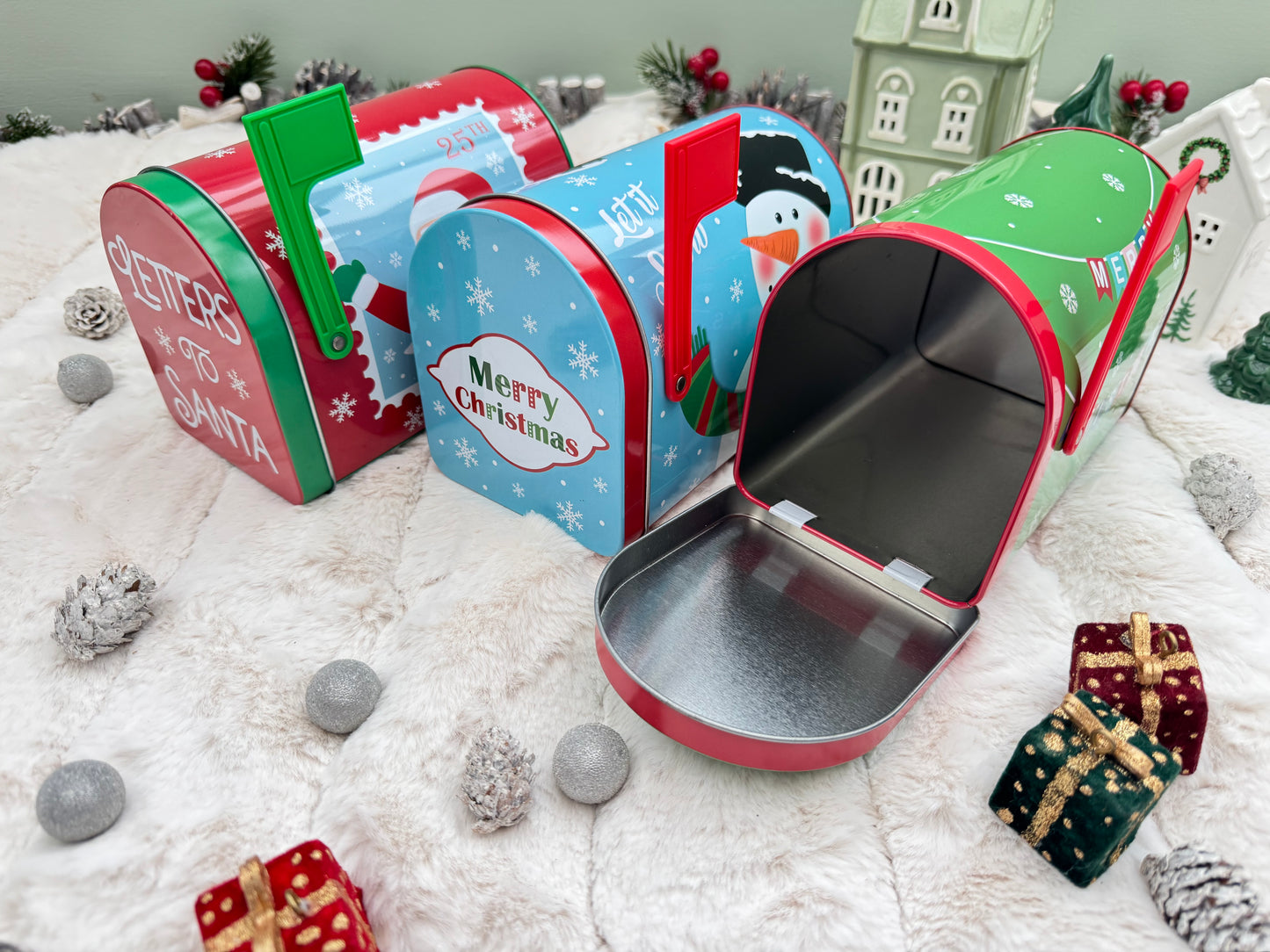 Christmas Holiday Mailbox Tin | 2 Sizes