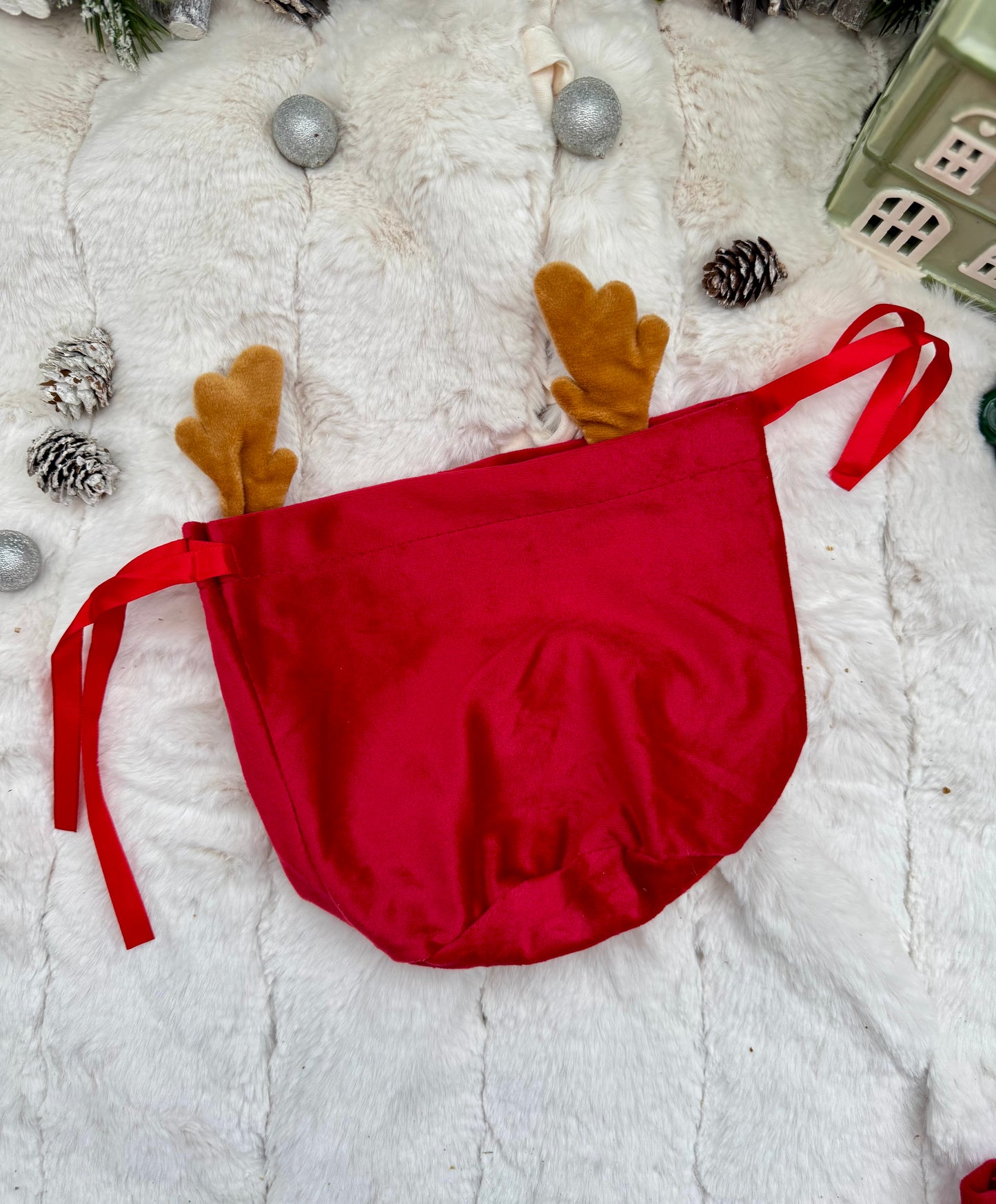 Festive Velvet Drawstring Treat Bags