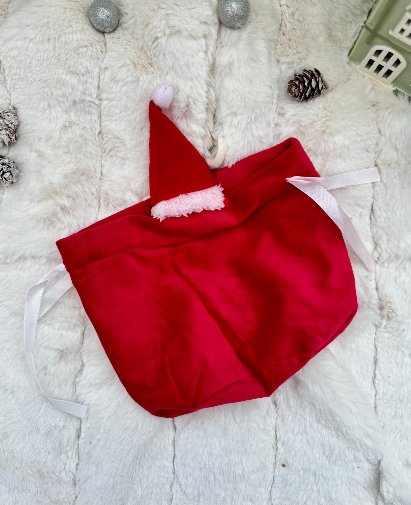 Festive Velvet Drawstring Treat Bags