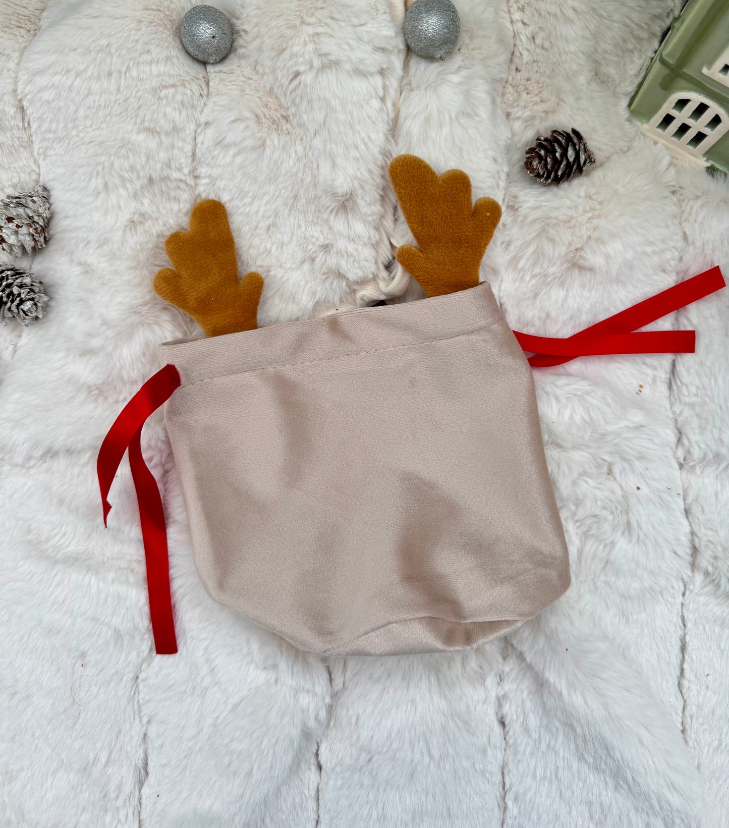 Festive Velvet Drawstring Treat Bags