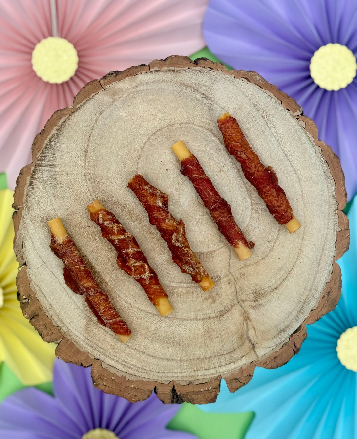 Duck Wrapped Sweet Potato Tubes