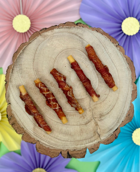 Duck Wrapped Sweet Potato Tubes