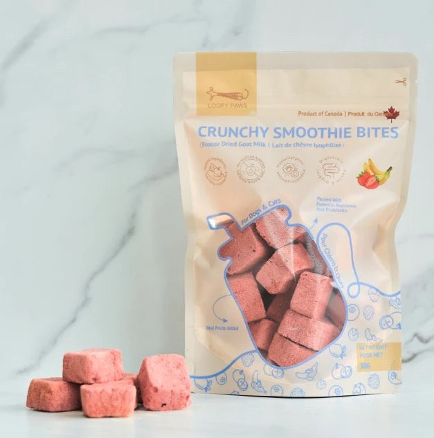 Loopy Paws Crunchy Smoothie Bites - Strawberry & Banana