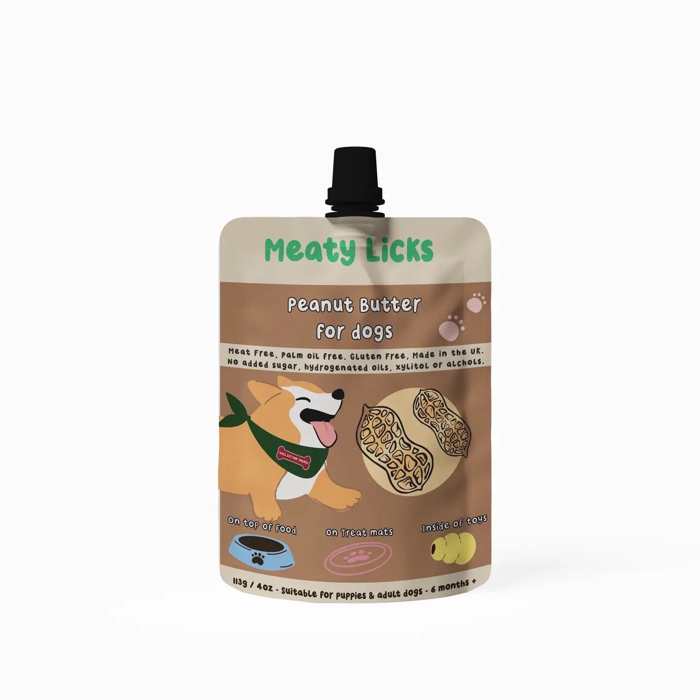 Meaty Licks Peanut Butter Pouch | Various Flavours