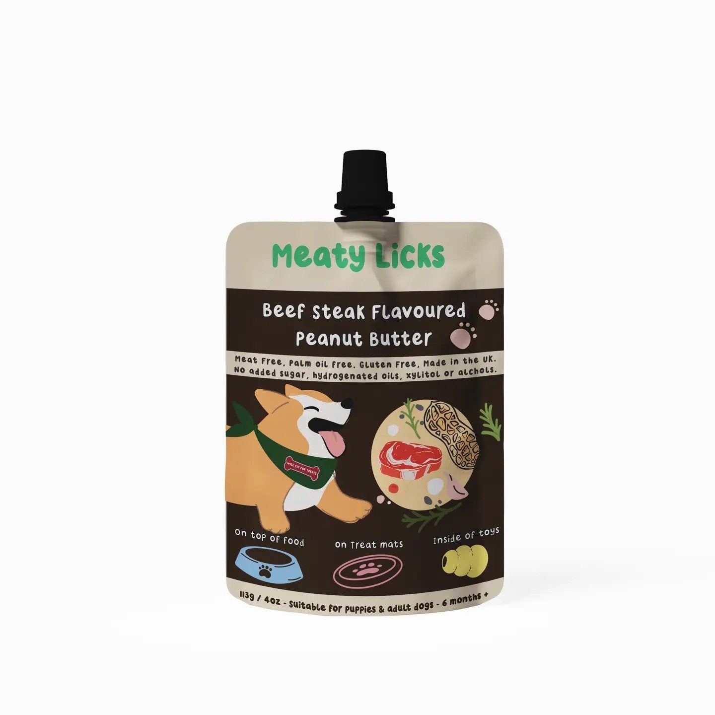 Meaty Licks Peanut Butter Pouch | Various Flavours