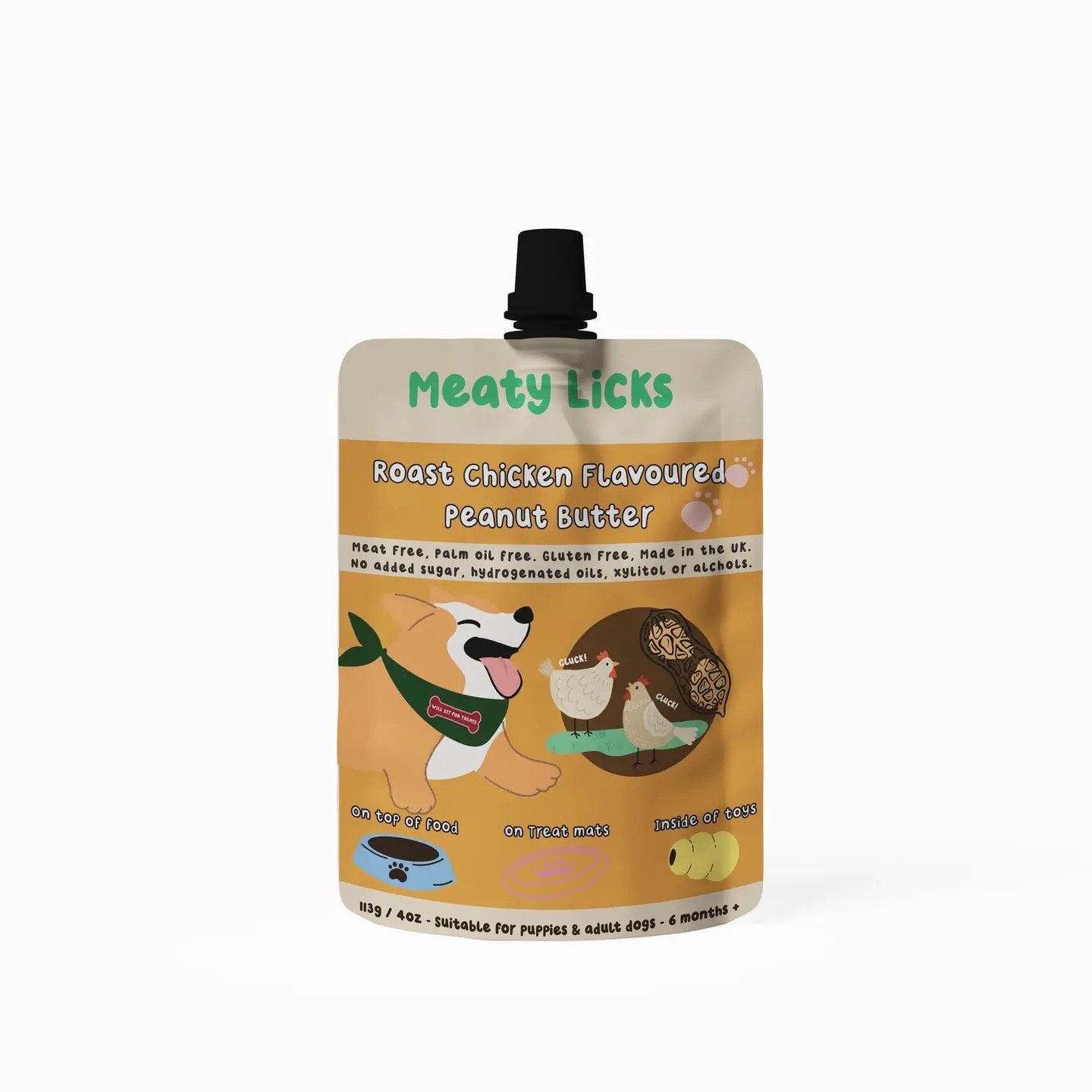 Meaty Licks Peanut Butter Pouch | Various Flavours