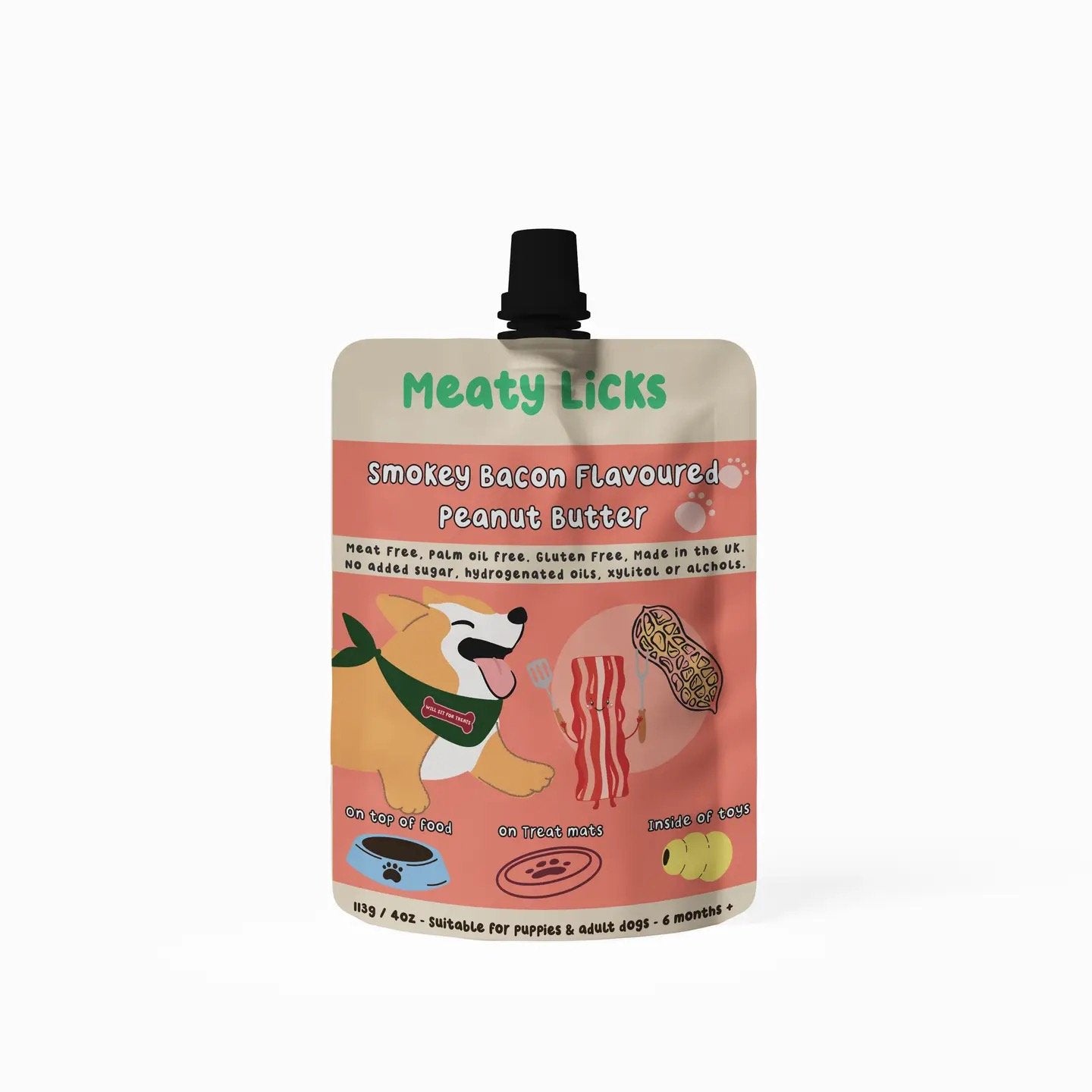 Meaty Licks Peanut Butter Pouch | Various Flavours