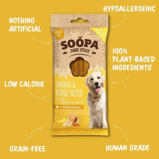 Banana & Peanut Butter Jumbo Dog Dental Sticks