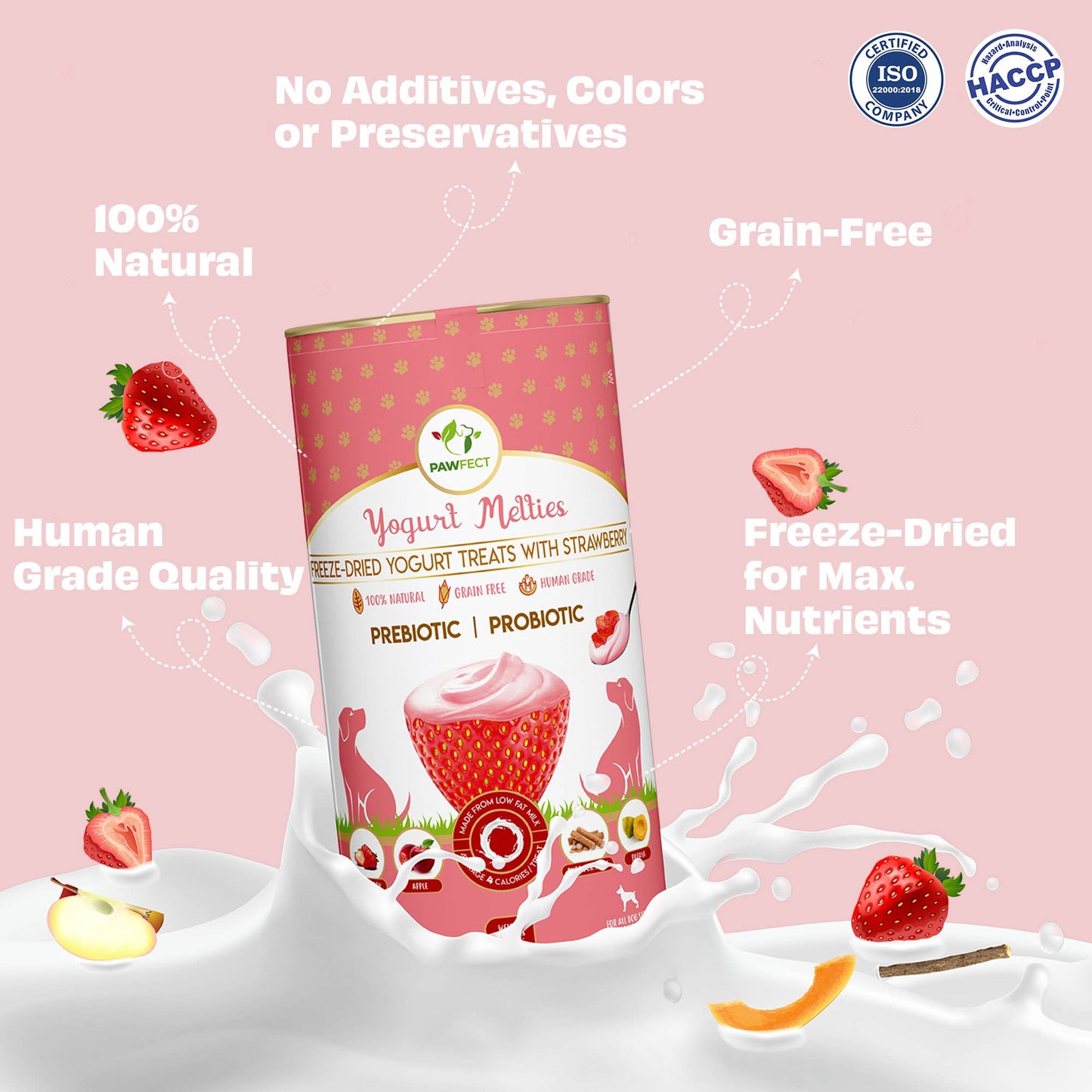 Pawfect Pre and Probiotic Dog Treats: Strawberry & Yogurt