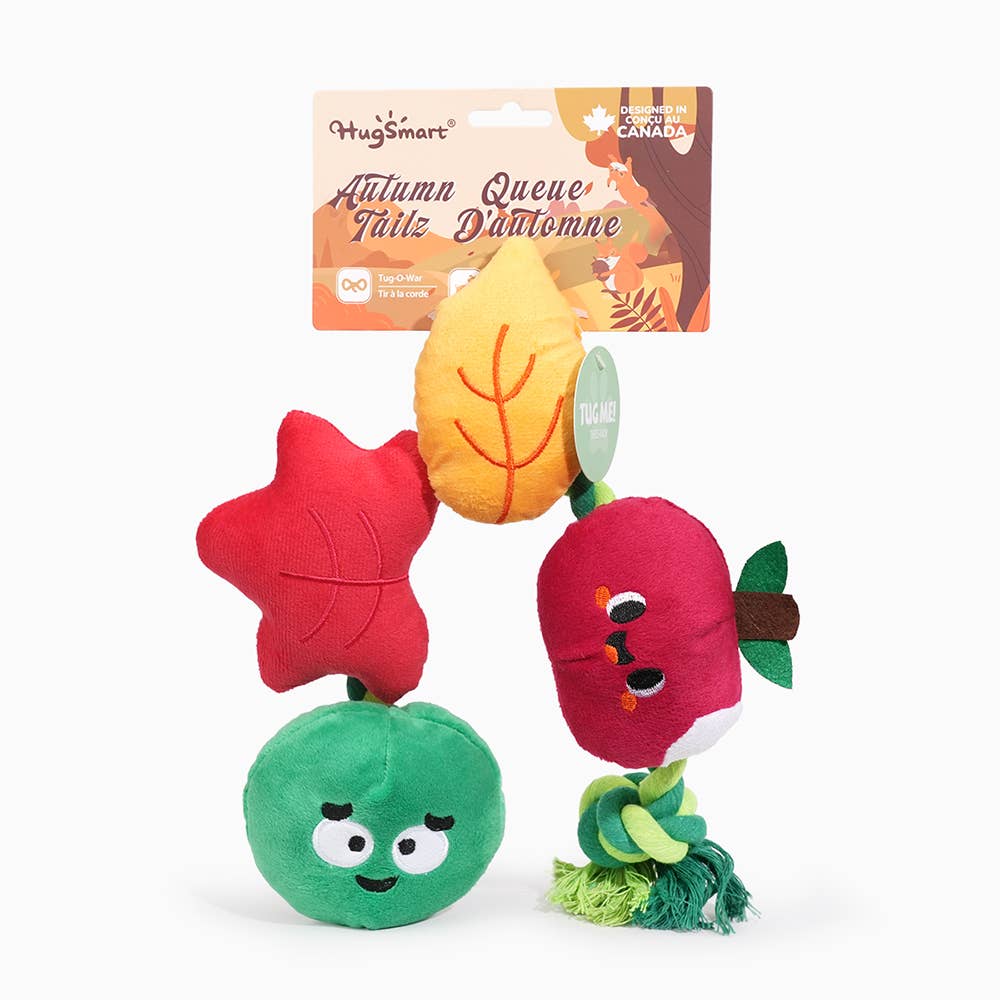 HugSmart Pet - Autumn Tailz  | Apple and Worm - Dog Rope Toy