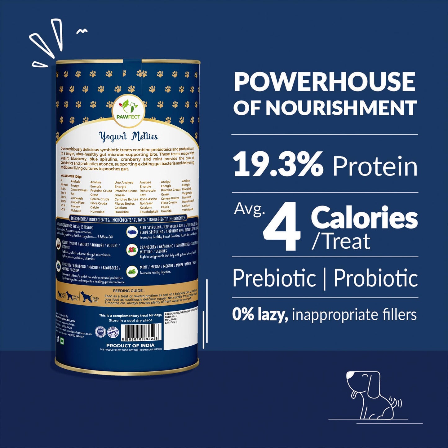Pawfect Pre and Probiotic Dog Treats: Blueberry & Yogurt